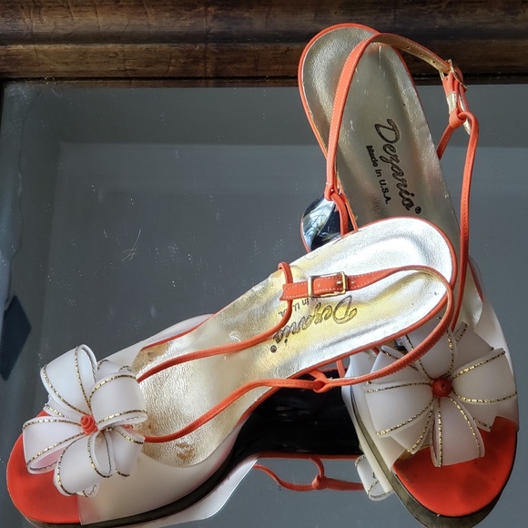 Orange Flower Cinderella Clear Heel Slingback - Picture 3 of 4
